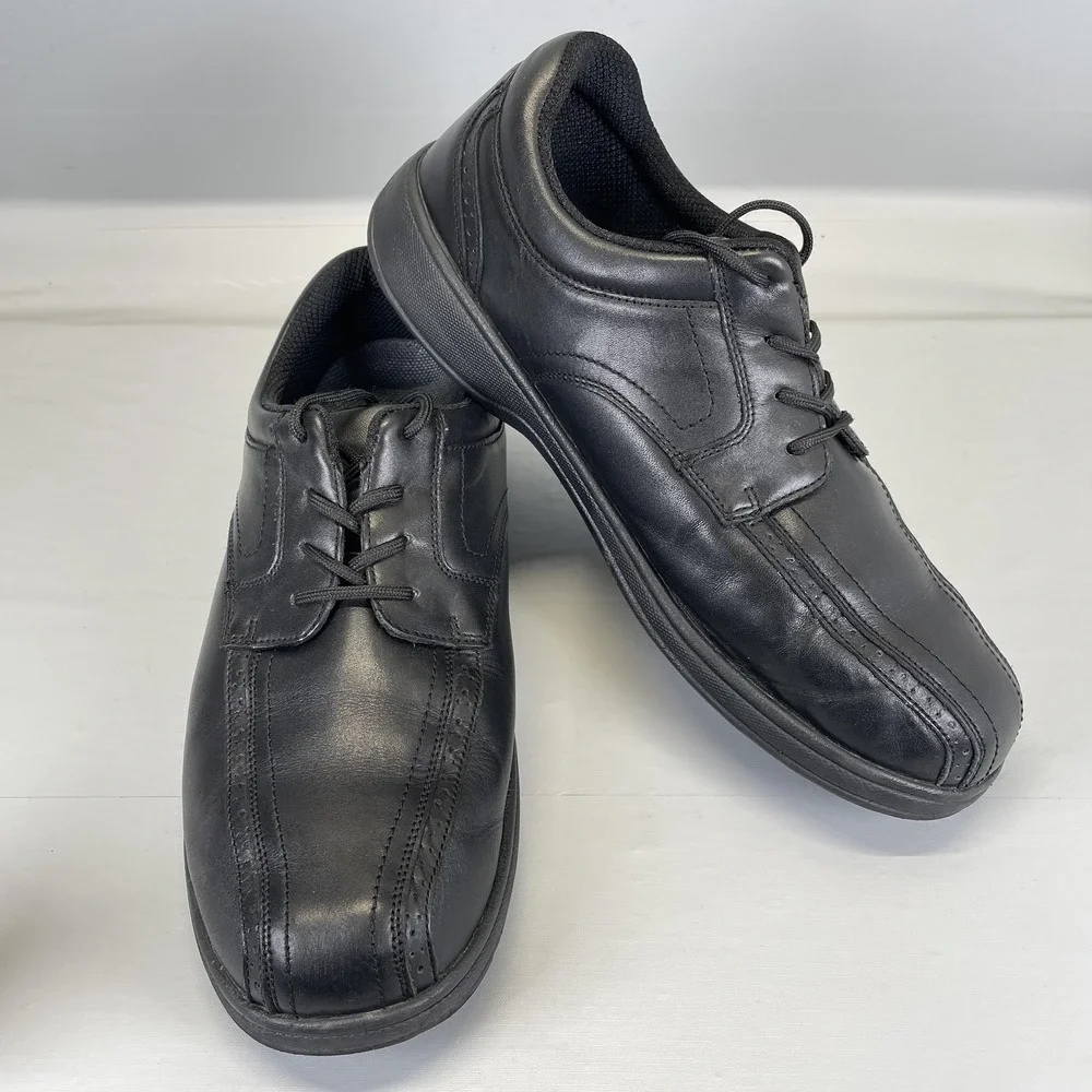 Orthofeet 465 Gramercy Shoes Mens Size 14 Wide 2E Black Leather Orthopedic